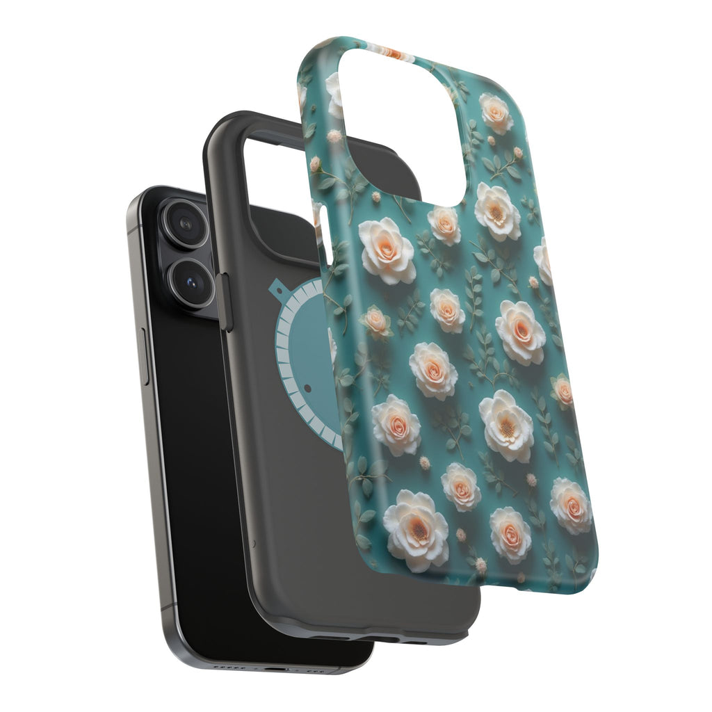Floral Rose Pattern Magnetic Impact-Resistant Phone Case