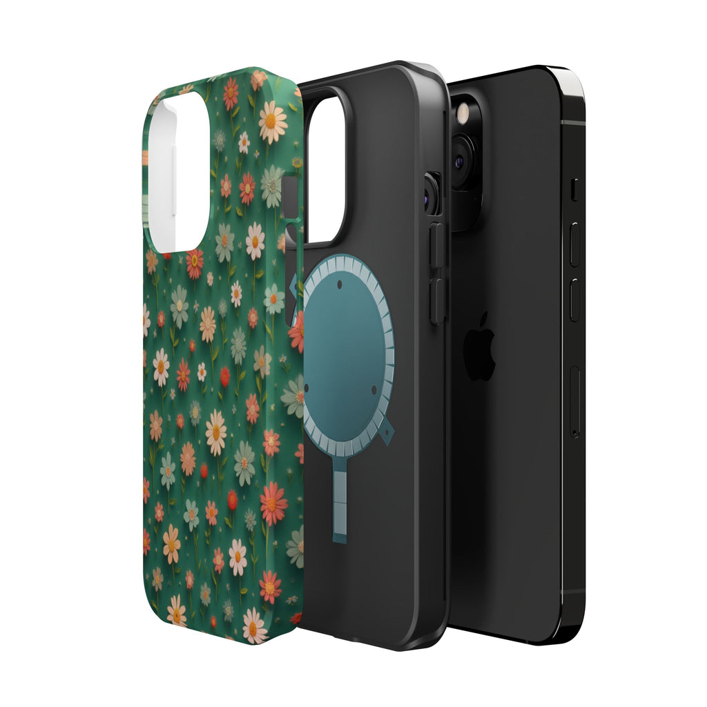 Floral Daisy Magnetic Impact-Resistant Phone Case