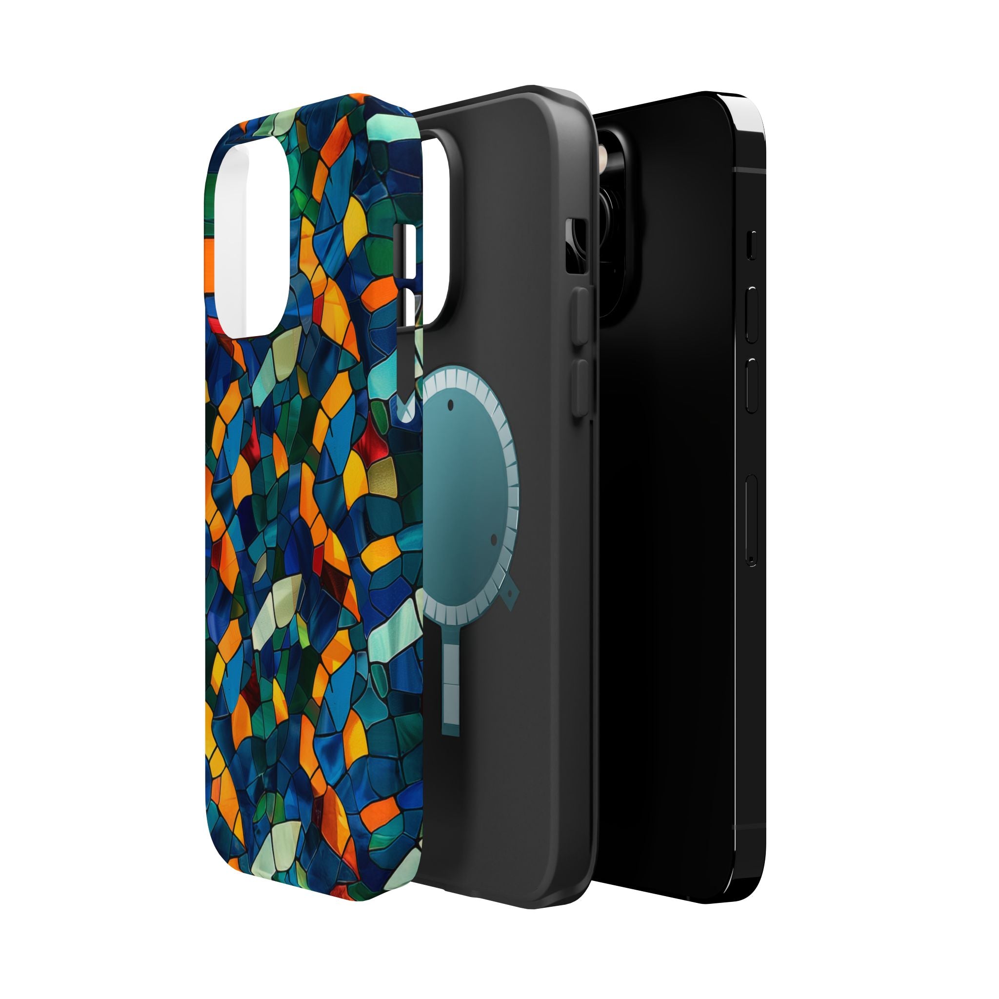 Stained Glass Mosaic Magnetic Impact Phone Case — Durable Protective Cover