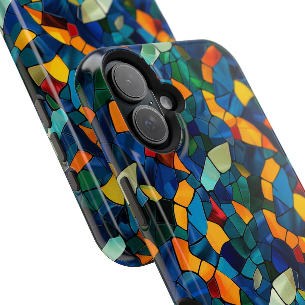 Stained Glass Mosaic Magnetic Impact Phone Case — Durable Protective Cover
