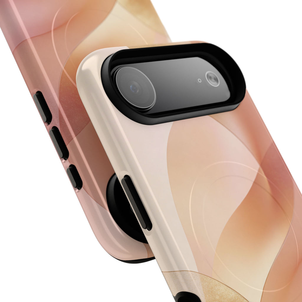 Magnetic Tough Phone Case — Abstract Peach Wave Armor