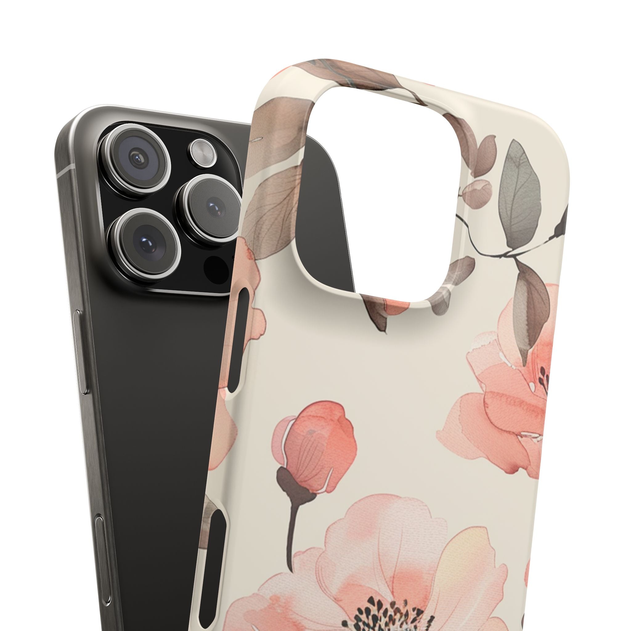 Floral Snap Phone Case — Blush Watercolor Poppies