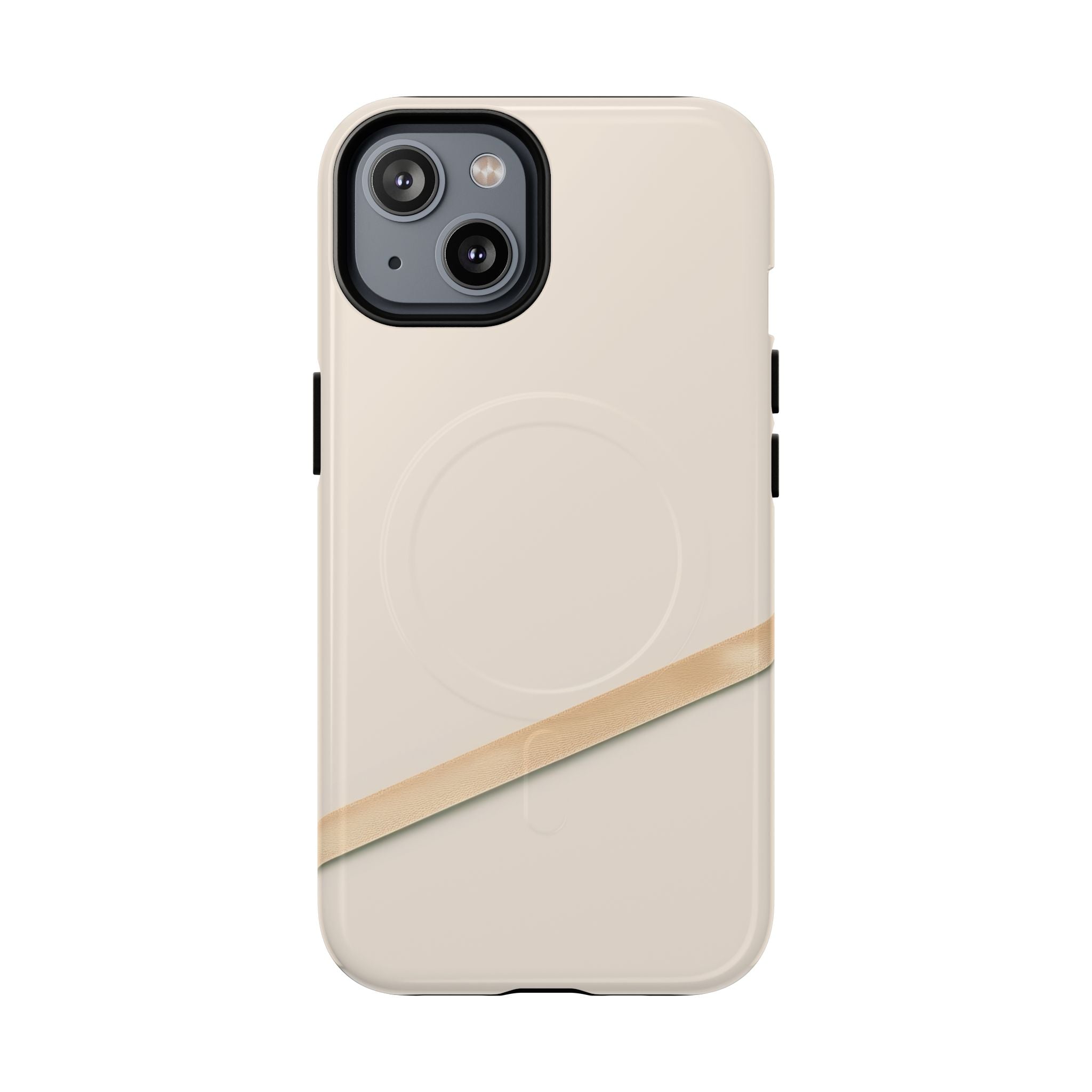 MagSafe Tough Phone Case — Sleek Sandstone with Gold Accent