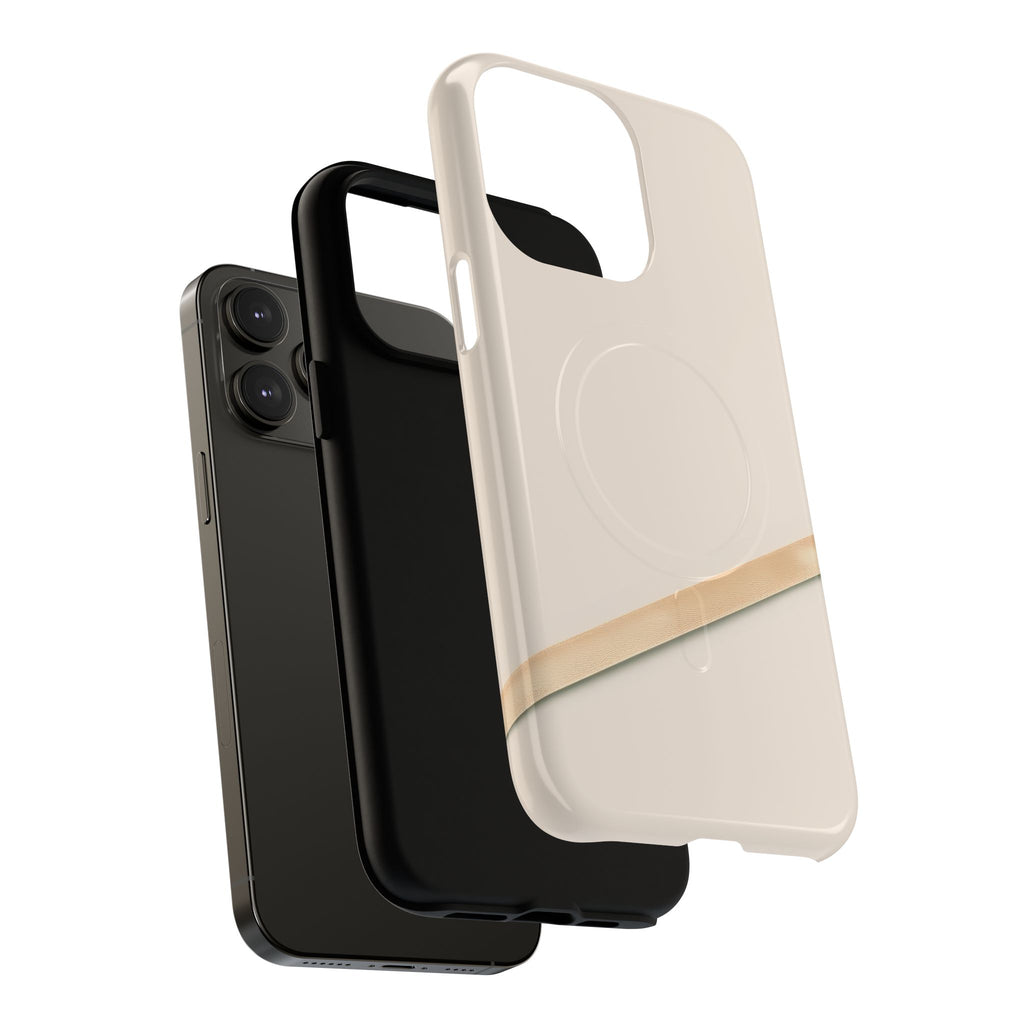 MagSafe Tough Phone Case — Sleek Sandstone with Gold Accent