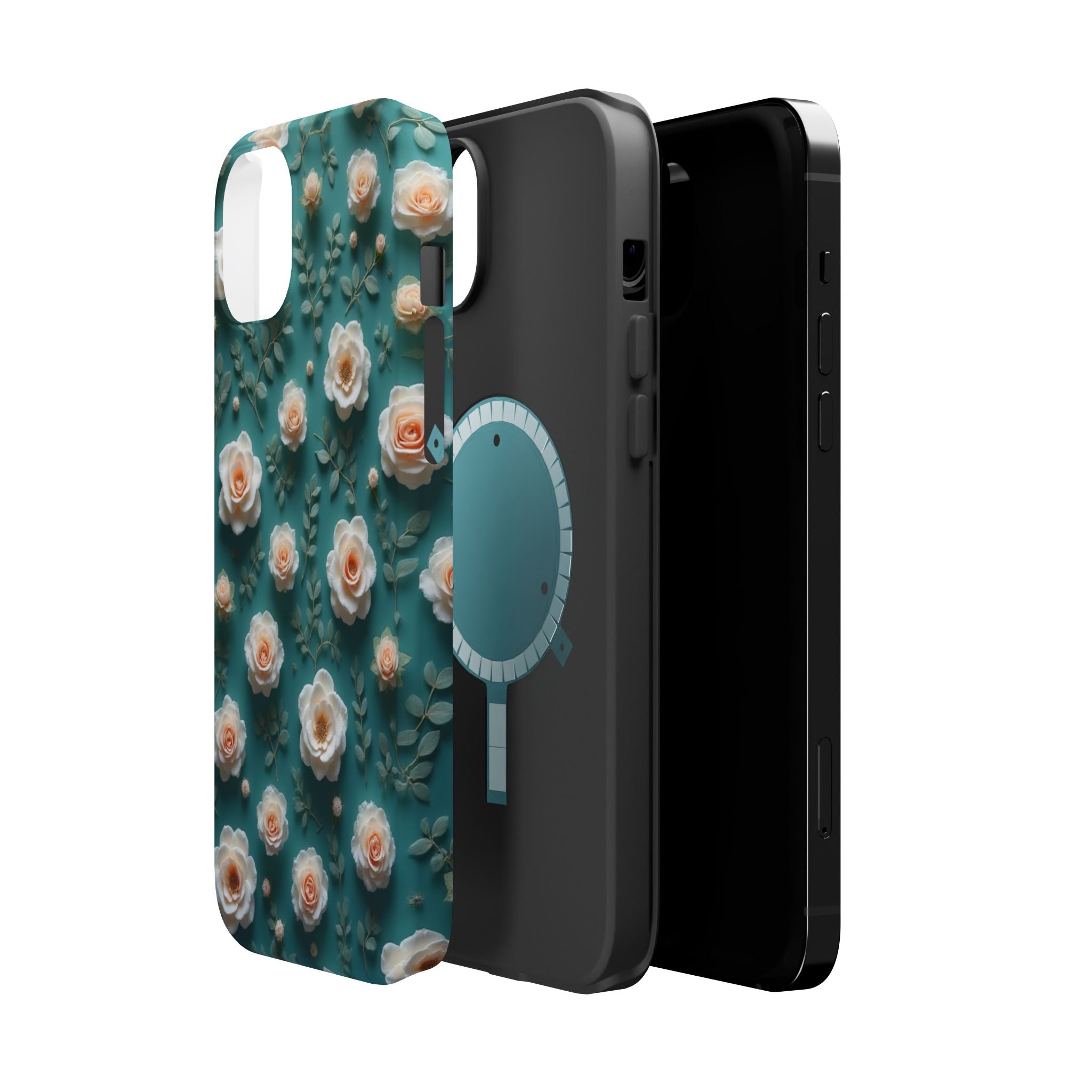 Floral Rose Pattern Magnetic Impact-Resistant Phone Case