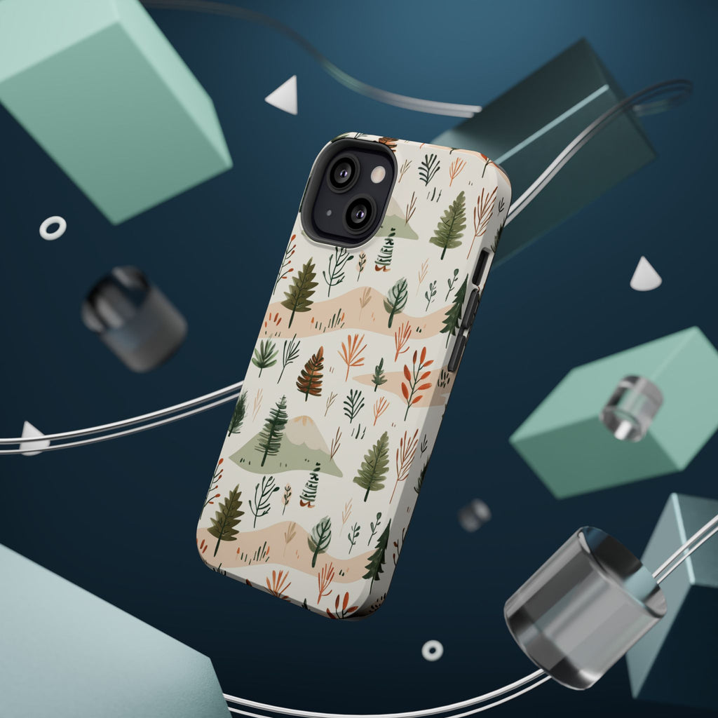Magnetic Impact-Resistant Phone Case — Woodland Trees Pattern