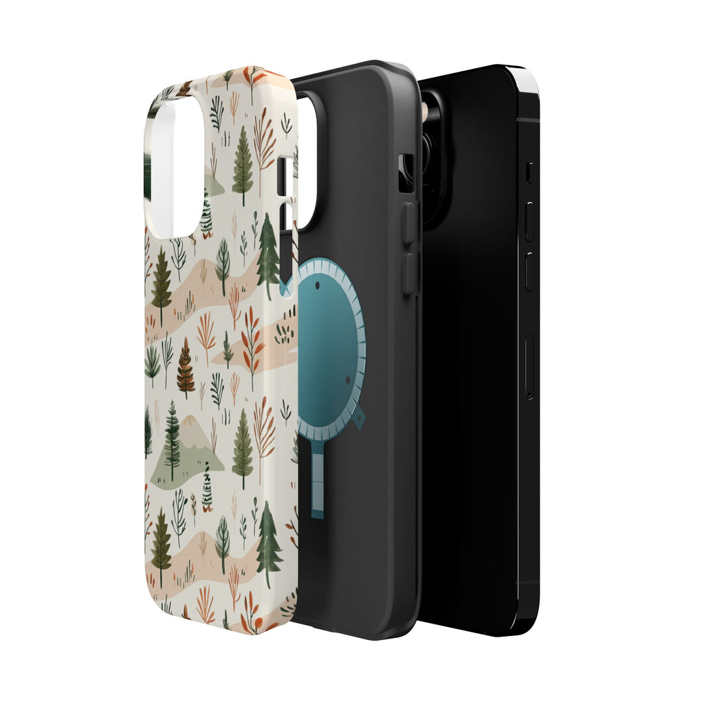 Magnetic Impact-Resistant Phone Case — Woodland Trees Pattern