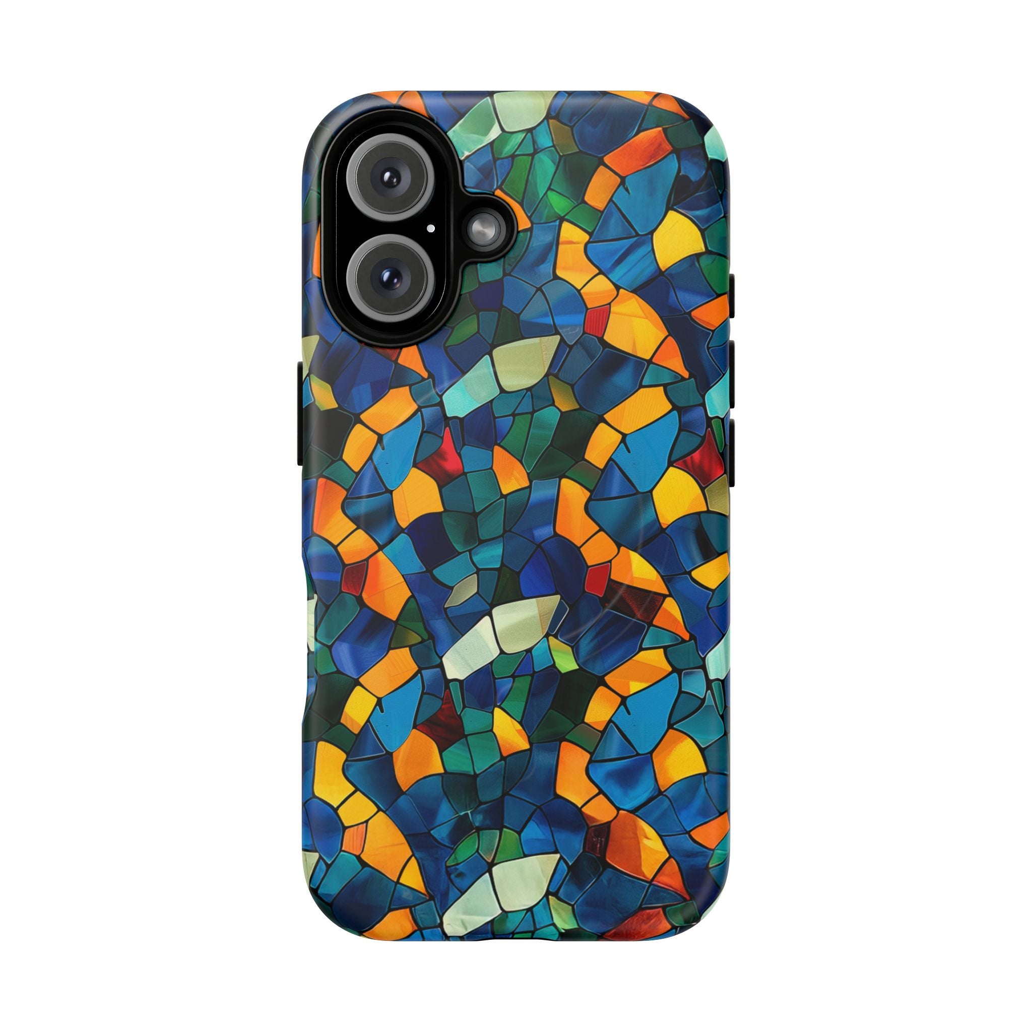 Stained Glass Mosaic Tough Magnetic Phone Case — Vibrant Abstract Protective Cover