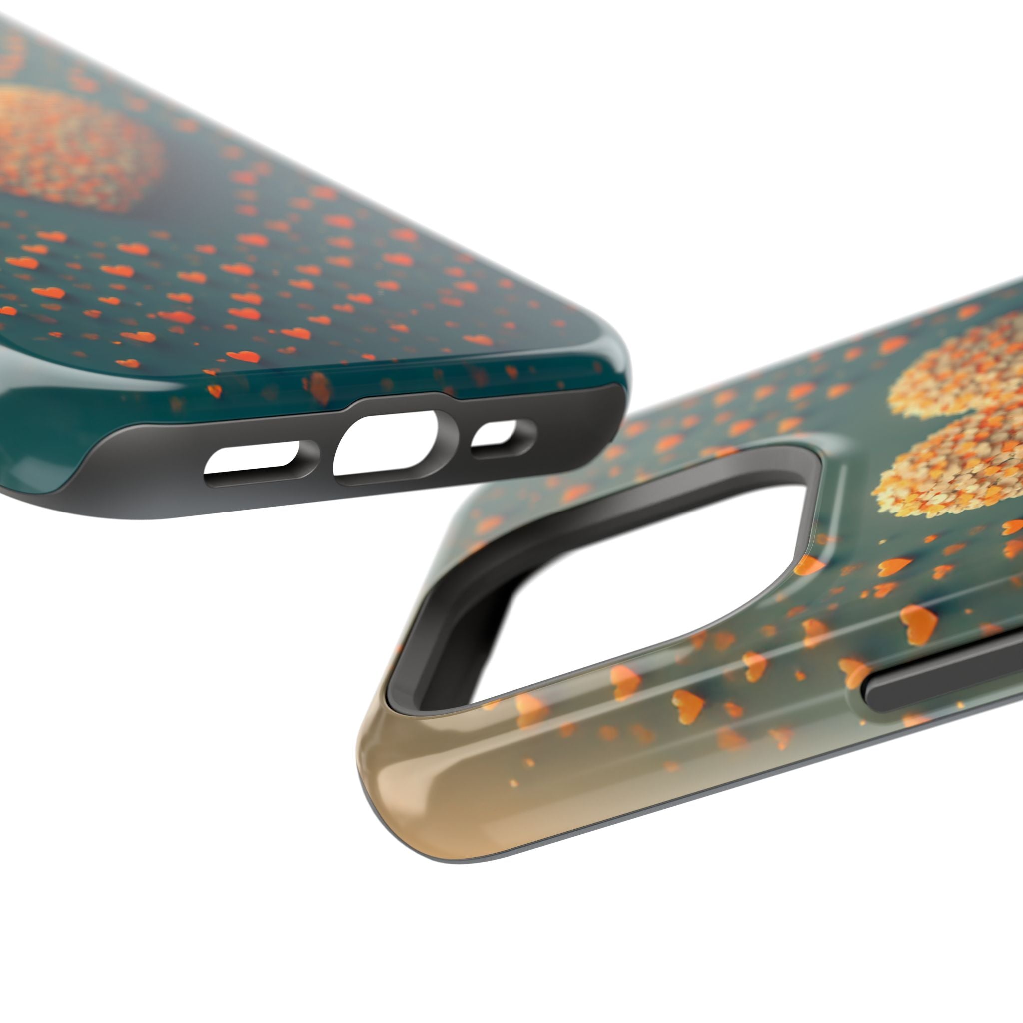 Magnetic Impact-Resistant Phone Case — Textured Heart Confetti Design