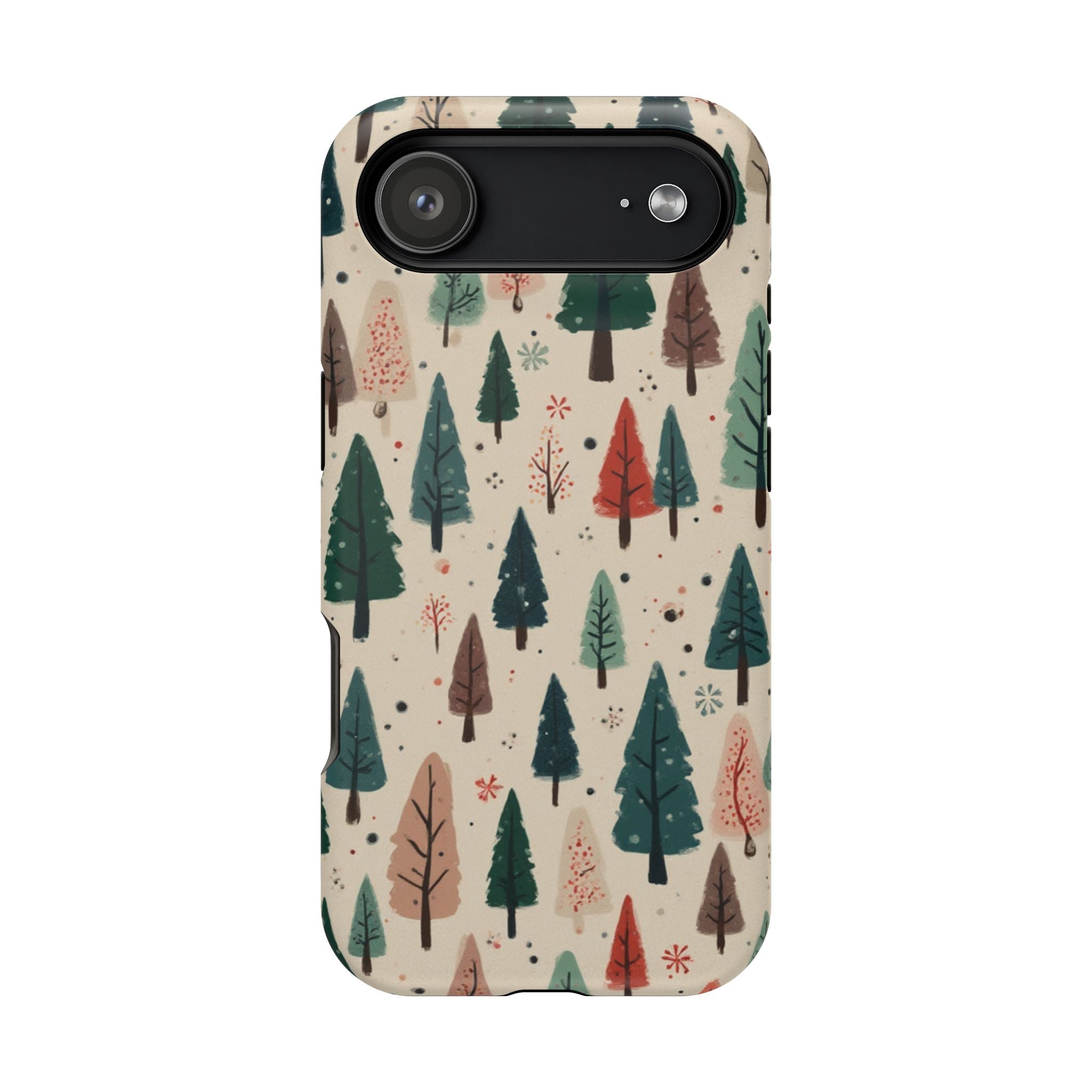Forest Pattern Magnetic Impact-Resistant Phone Case — Winter Tree Design