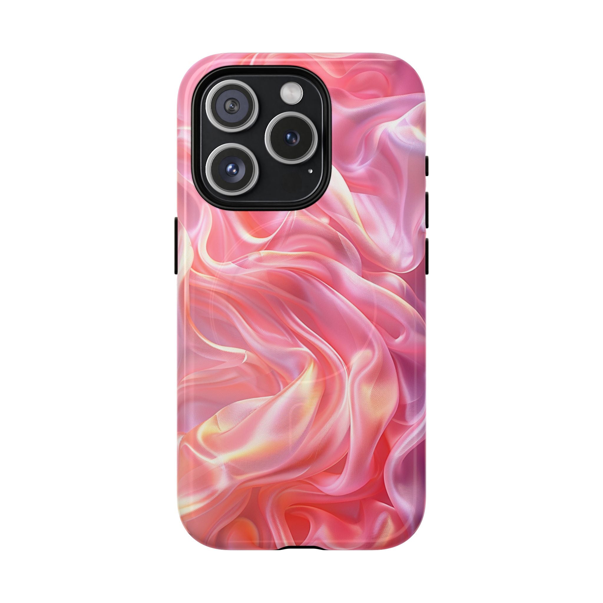 Pink Swirl Tough Magnetic Phone Case — Protective Magnetic iPhone Cover with Iridescent Marble Design