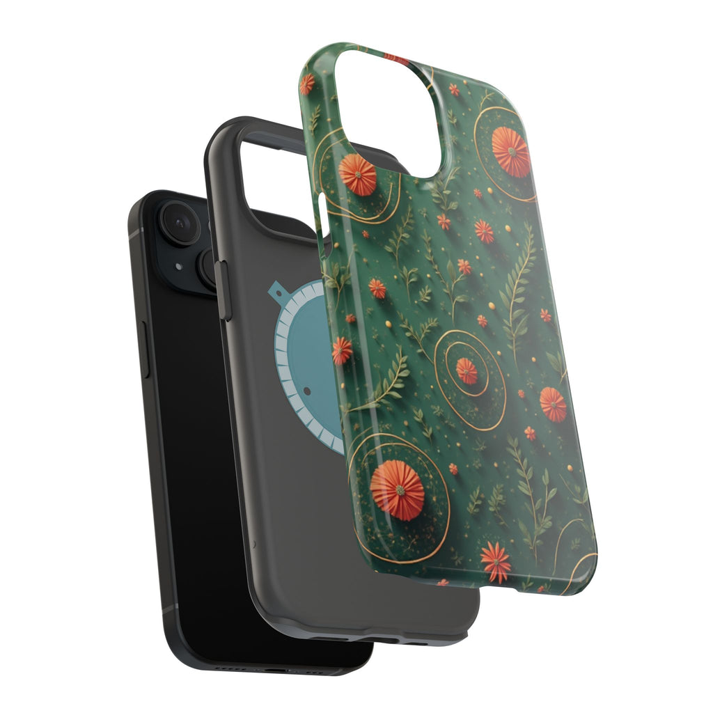 Floral Green Magnetic Impact Phone Case — Protective Botanical Design
