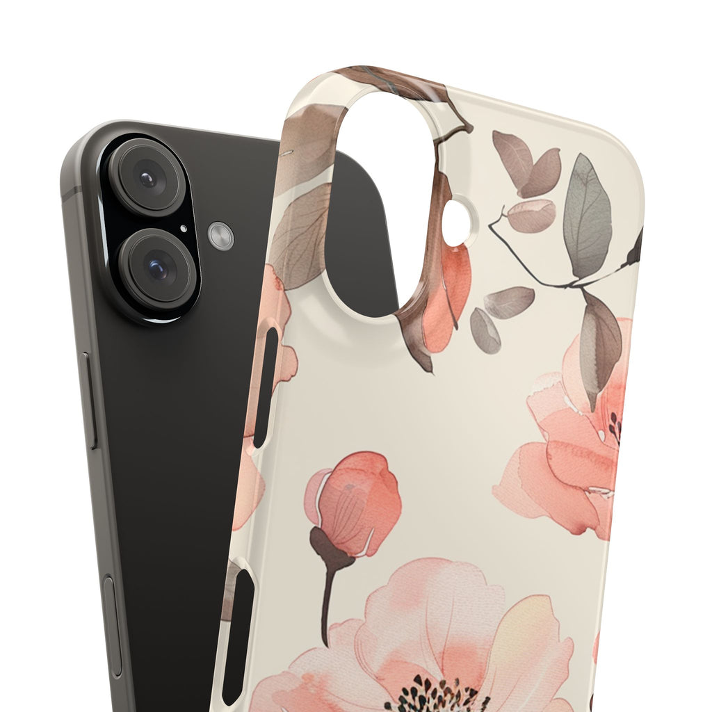 Floral Snap Phone Case — Blush Watercolor Poppies