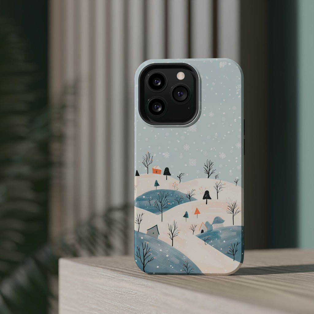 Winter Snowy Hills Magnetic Impact Phone Case — Cute Scenic Landscape iPhone Cover