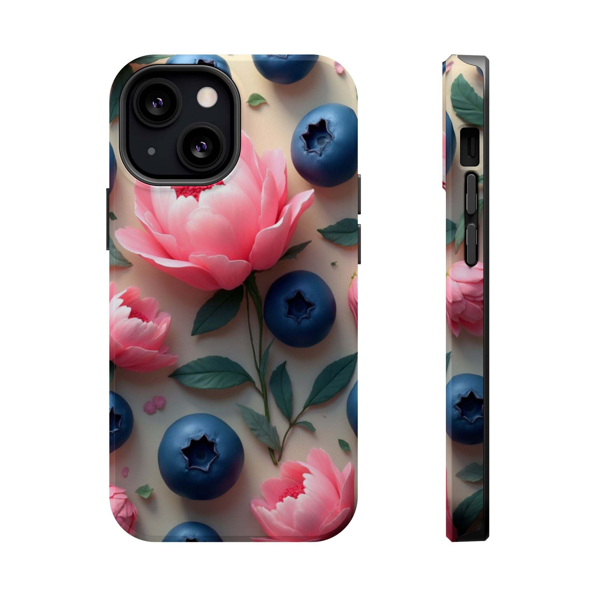 Floral Blueberry Phone Case — Magnetic Impact-Resistant