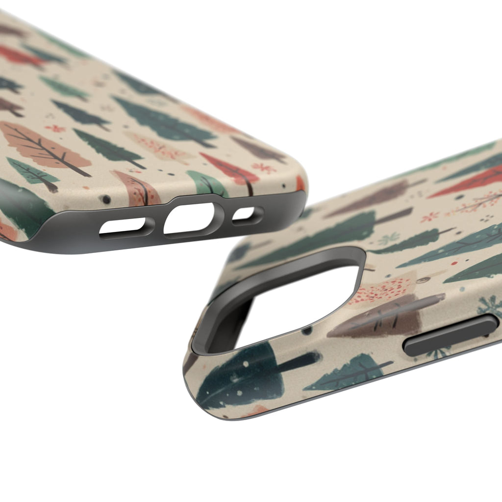 Forest Pattern Magnetic Impact-Resistant Phone Case — Winter Tree Design