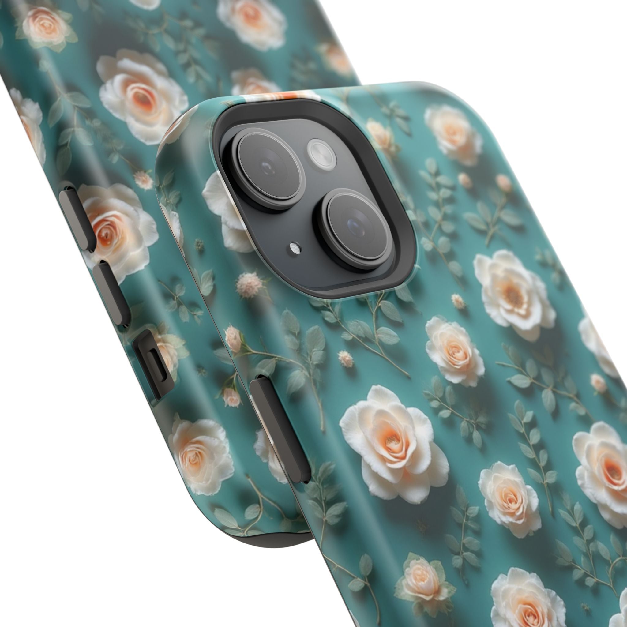 Floral Rose Pattern Magnetic Impact-Resistant Phone Case
