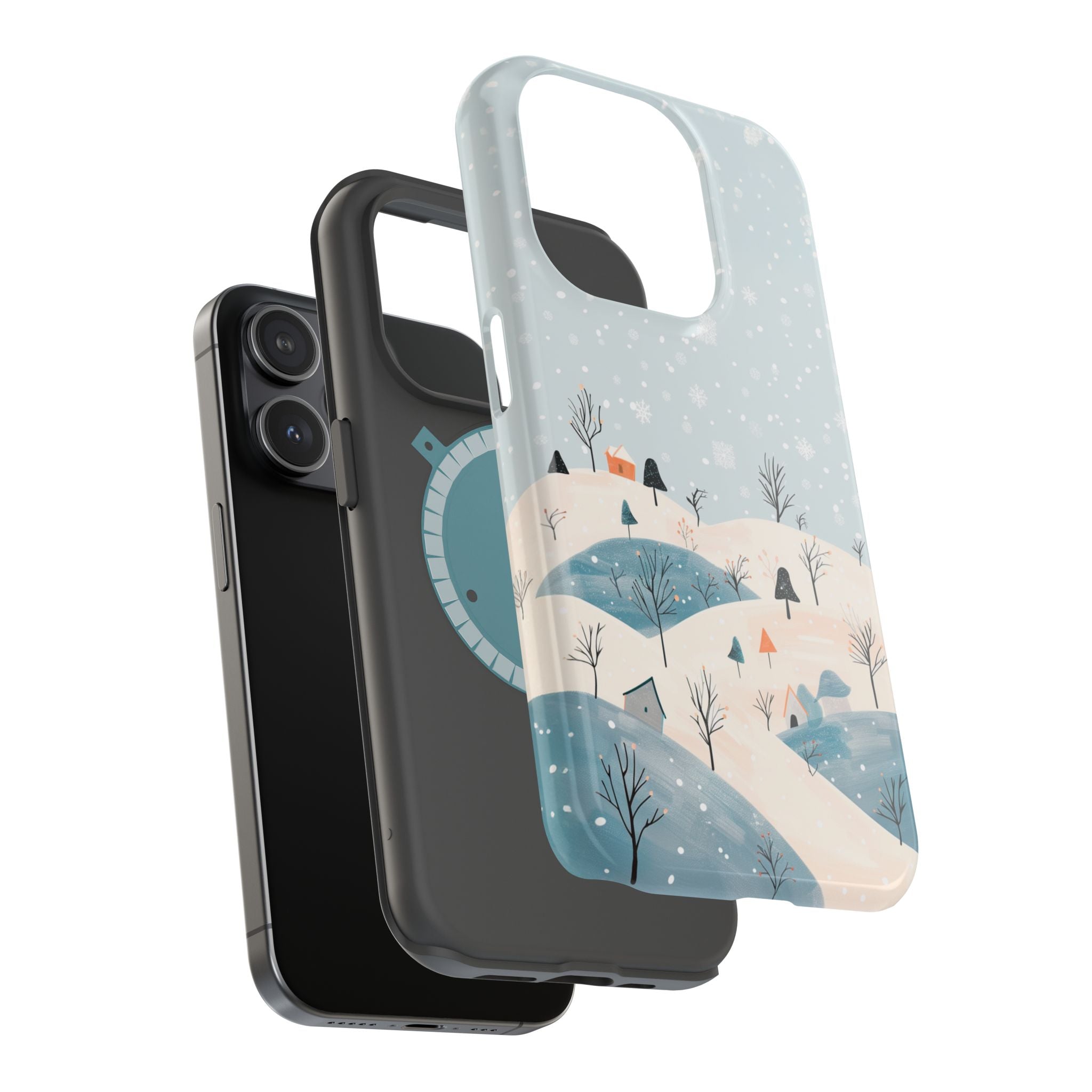 Winter Snowy Hills Magnetic Impact Phone Case — Cute Scenic Landscape iPhone Cover