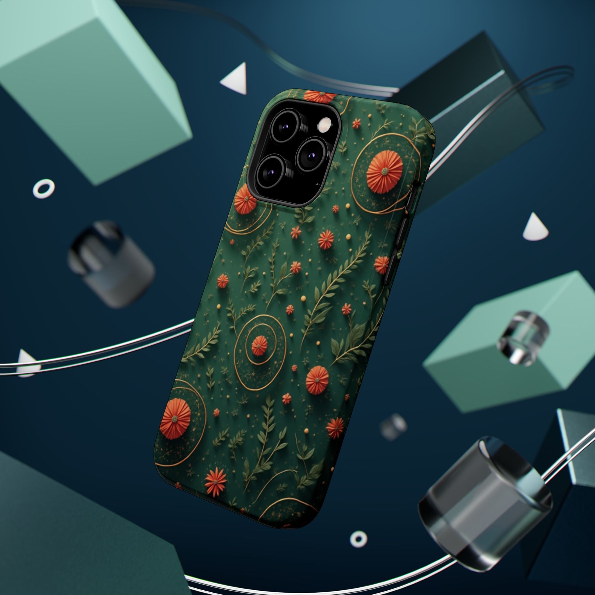 Floral Green Magnetic Impact Phone Case — Protective Botanical Design