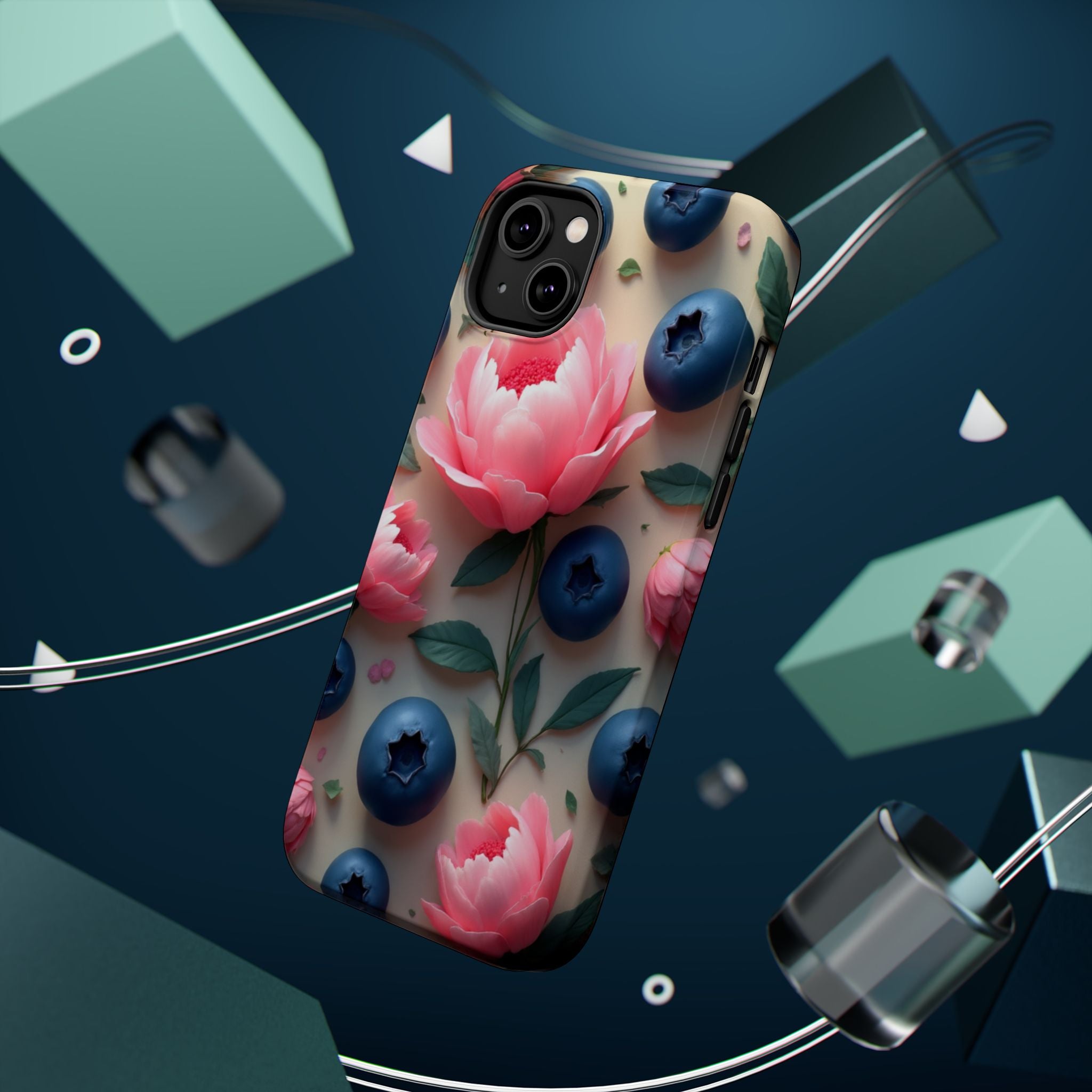 Floral Blueberry Phone Case — Magnetic Impact-Resistant