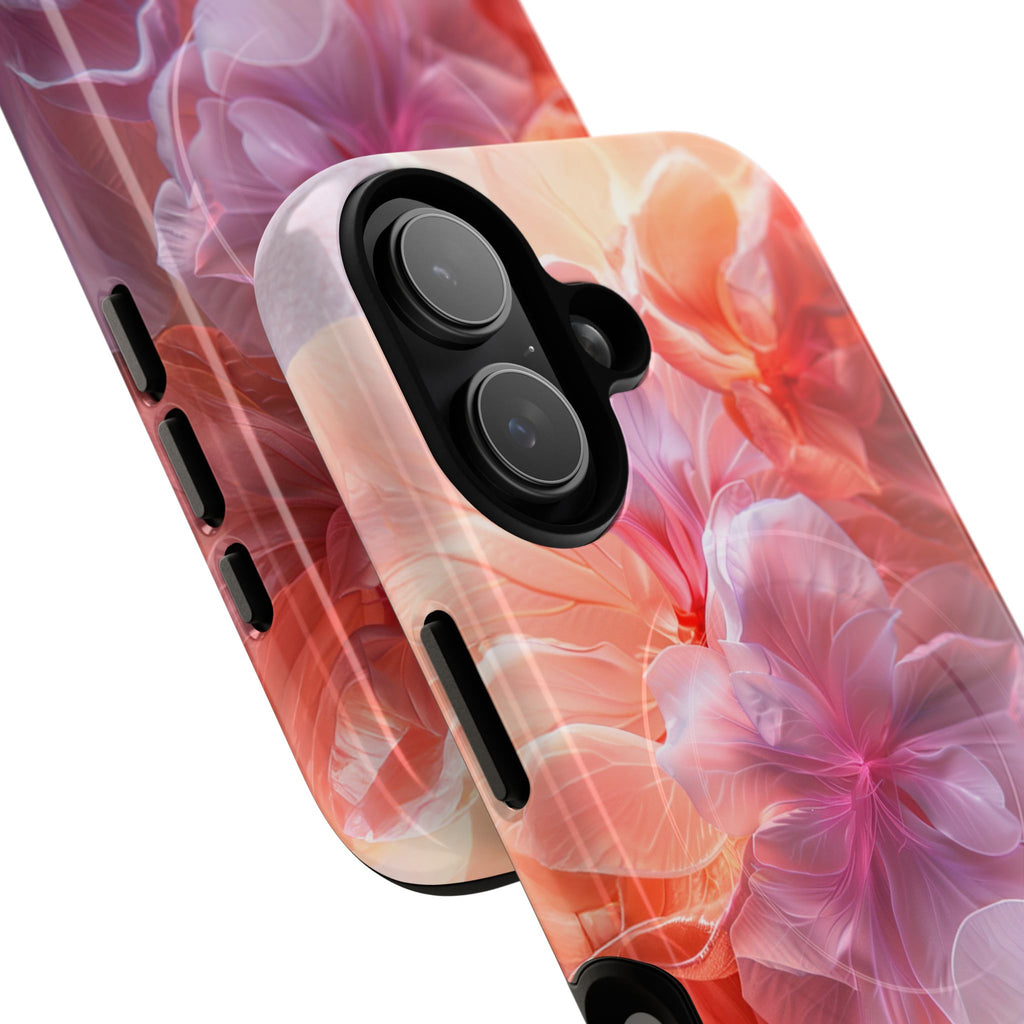Floral Dream Tough Magnetic Phone Case — Pink Peach Petal Design