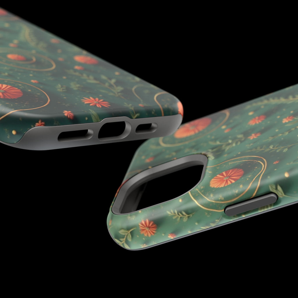 Floral Green Magnetic Impact Phone Case — Protective Botanical Design