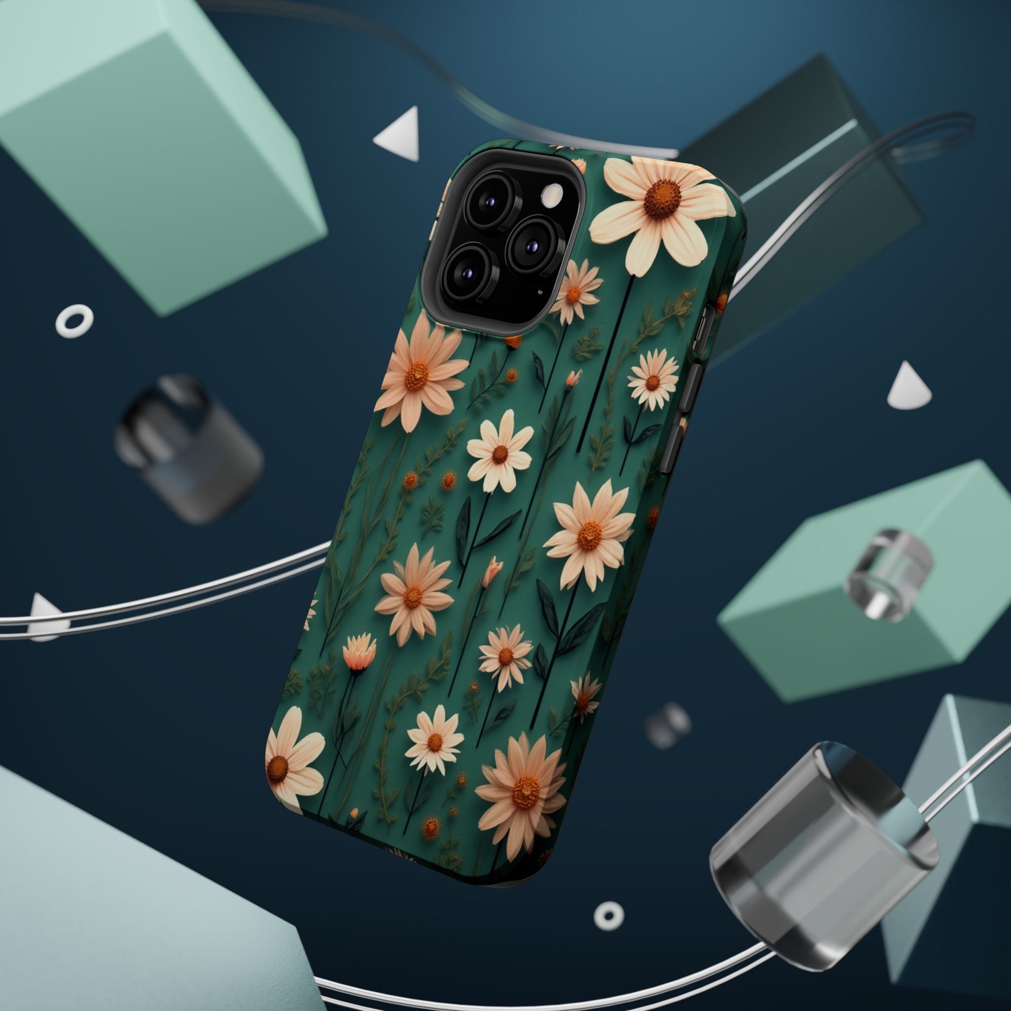 Floral Daisy Magnetic Impact-Resistant Phone Case