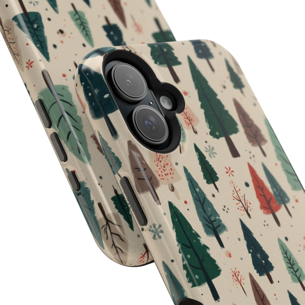 Forest Pattern Magnetic Impact-Resistant Phone Case — Winter Tree Design
