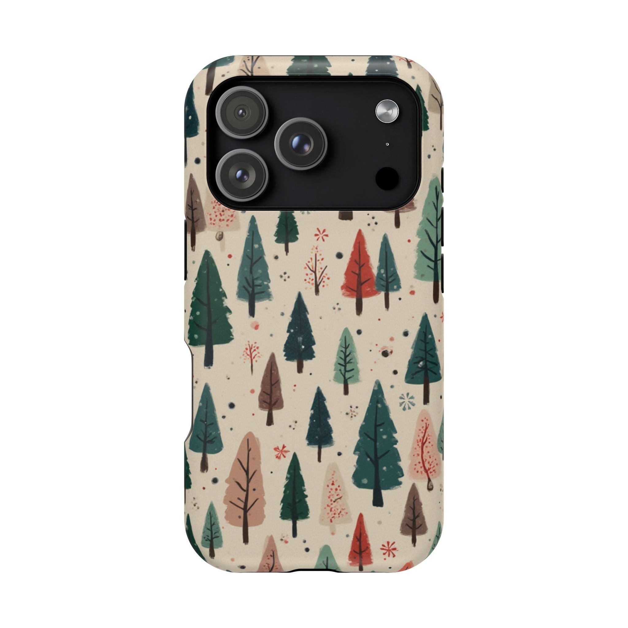 Forest Pattern Magnetic Impact-Resistant Phone Case — Winter Tree Design