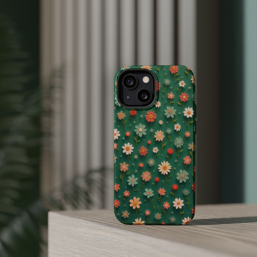Floral Daisy Magnetic Impact-Resistant Phone Case