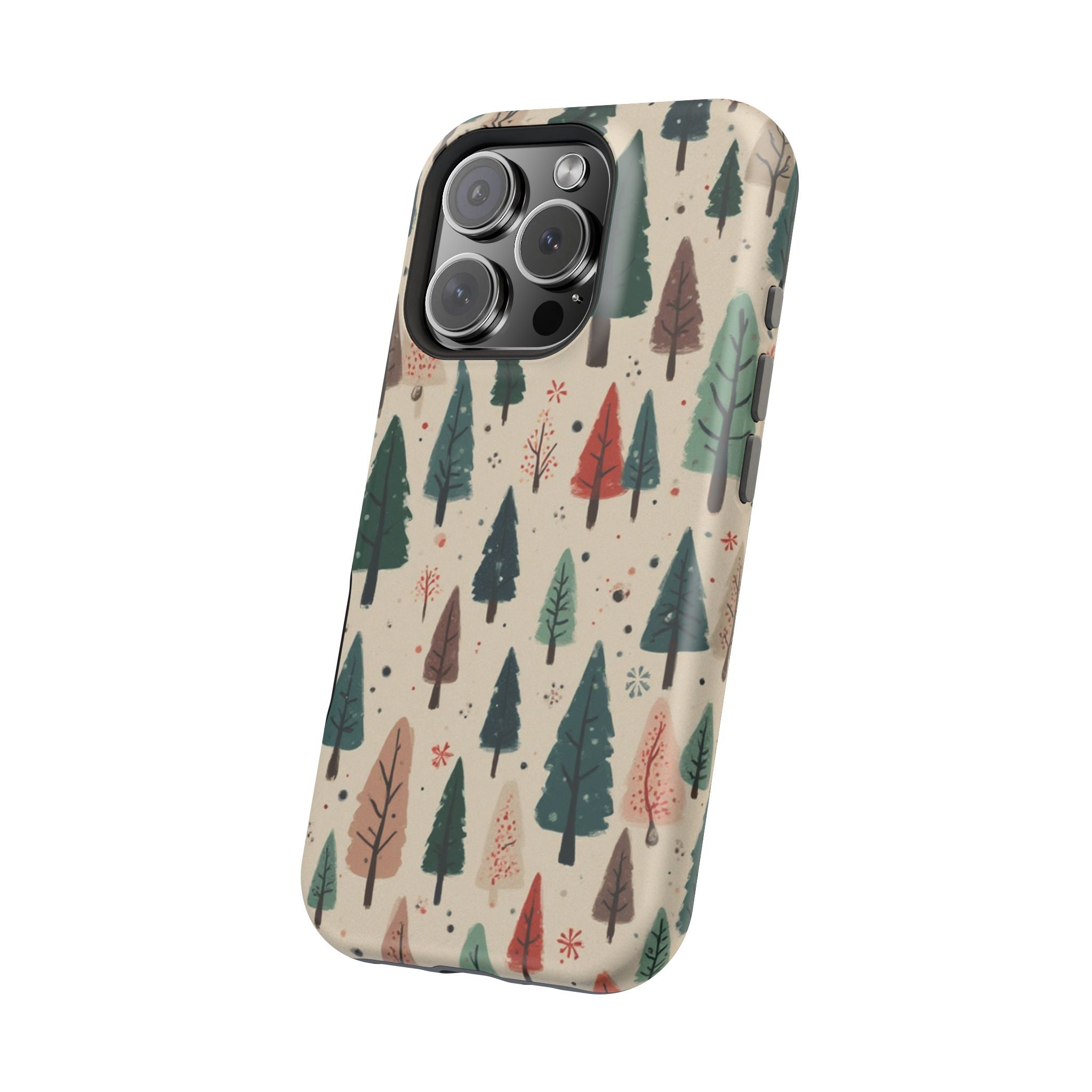 Forest Pattern Magnetic Impact-Resistant Phone Case — Winter Tree Design