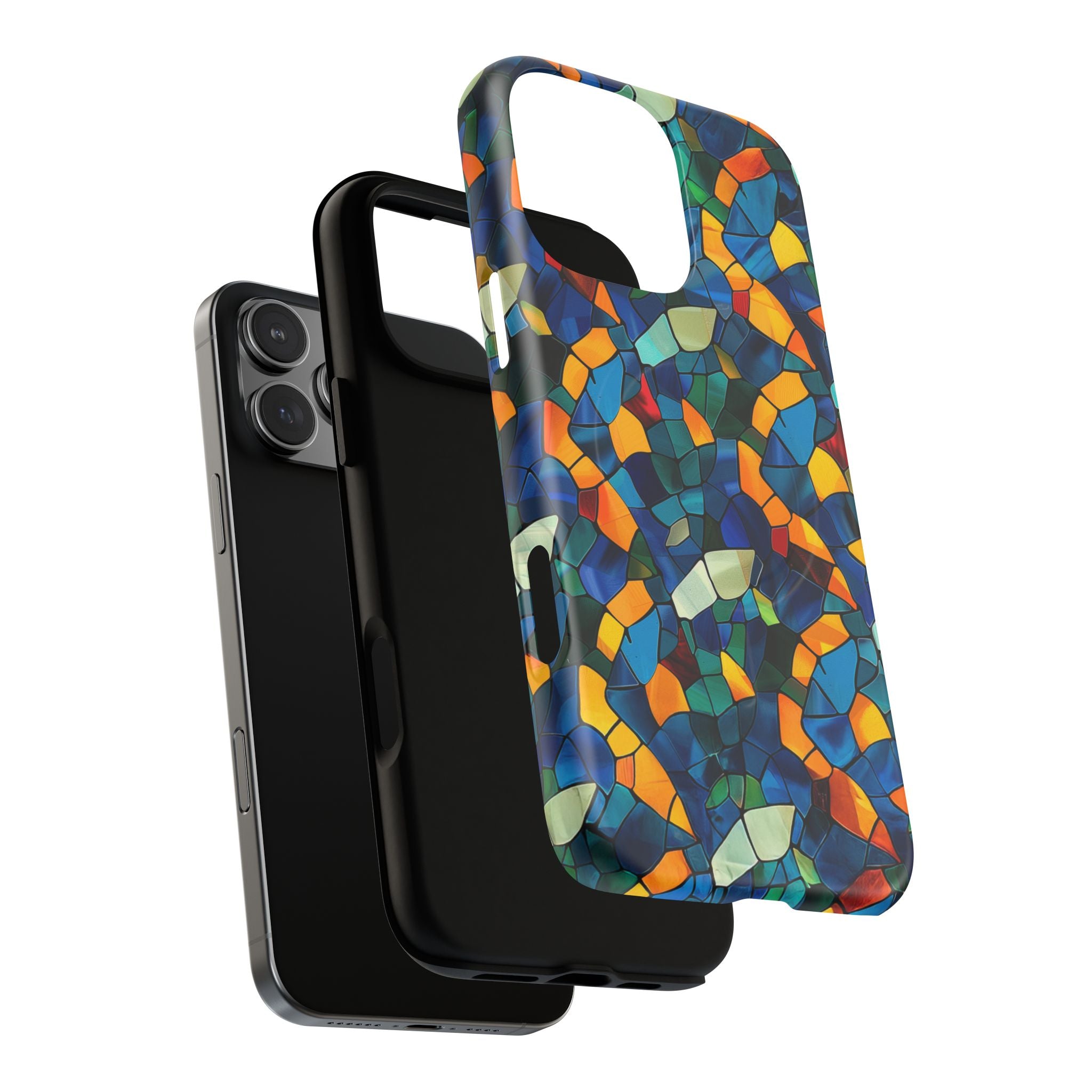 Stained Glass Mosaic Tough Magnetic Phone Case — Vibrant Abstract Protective Cover