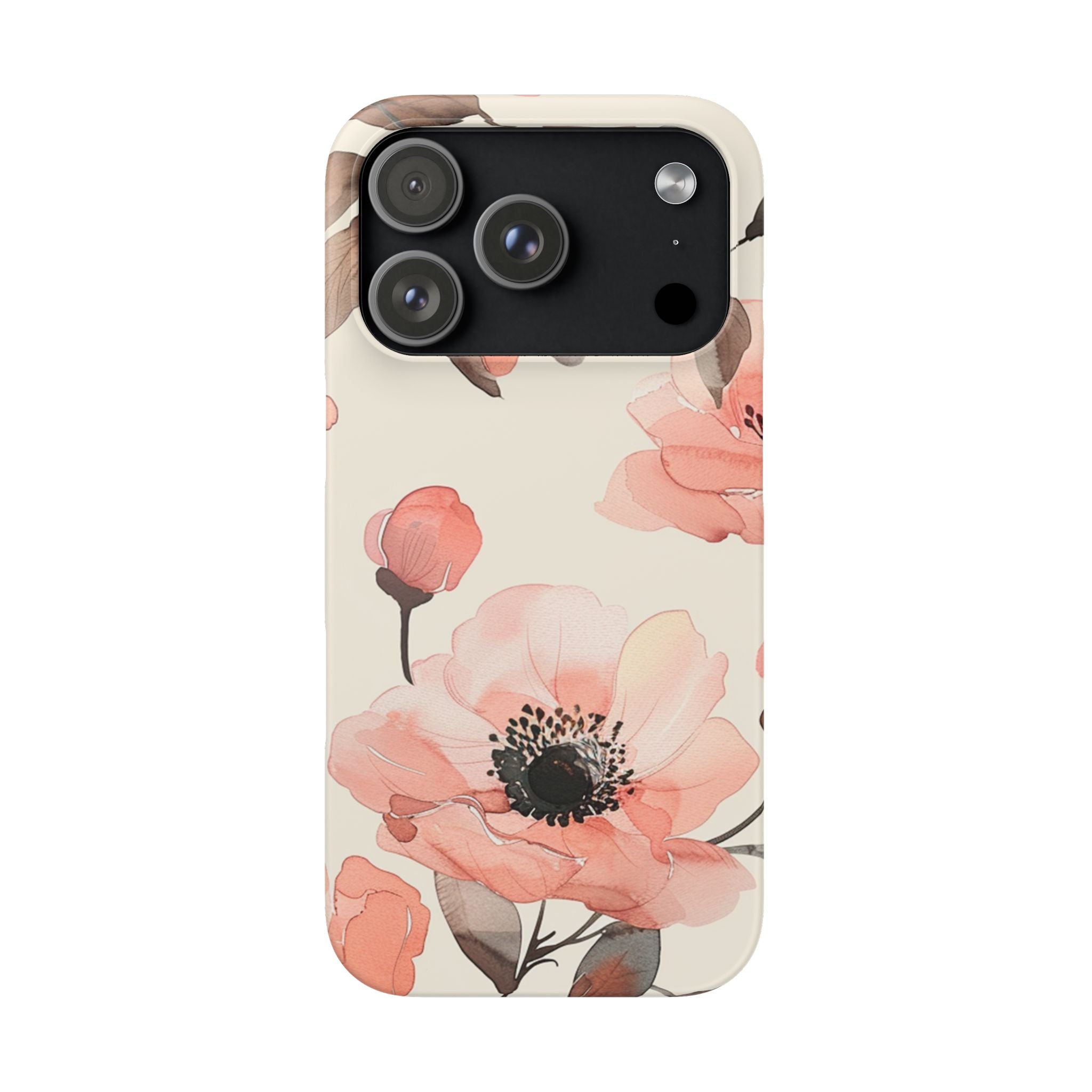 Floral Snap Phone Case — Blush Watercolor Poppies