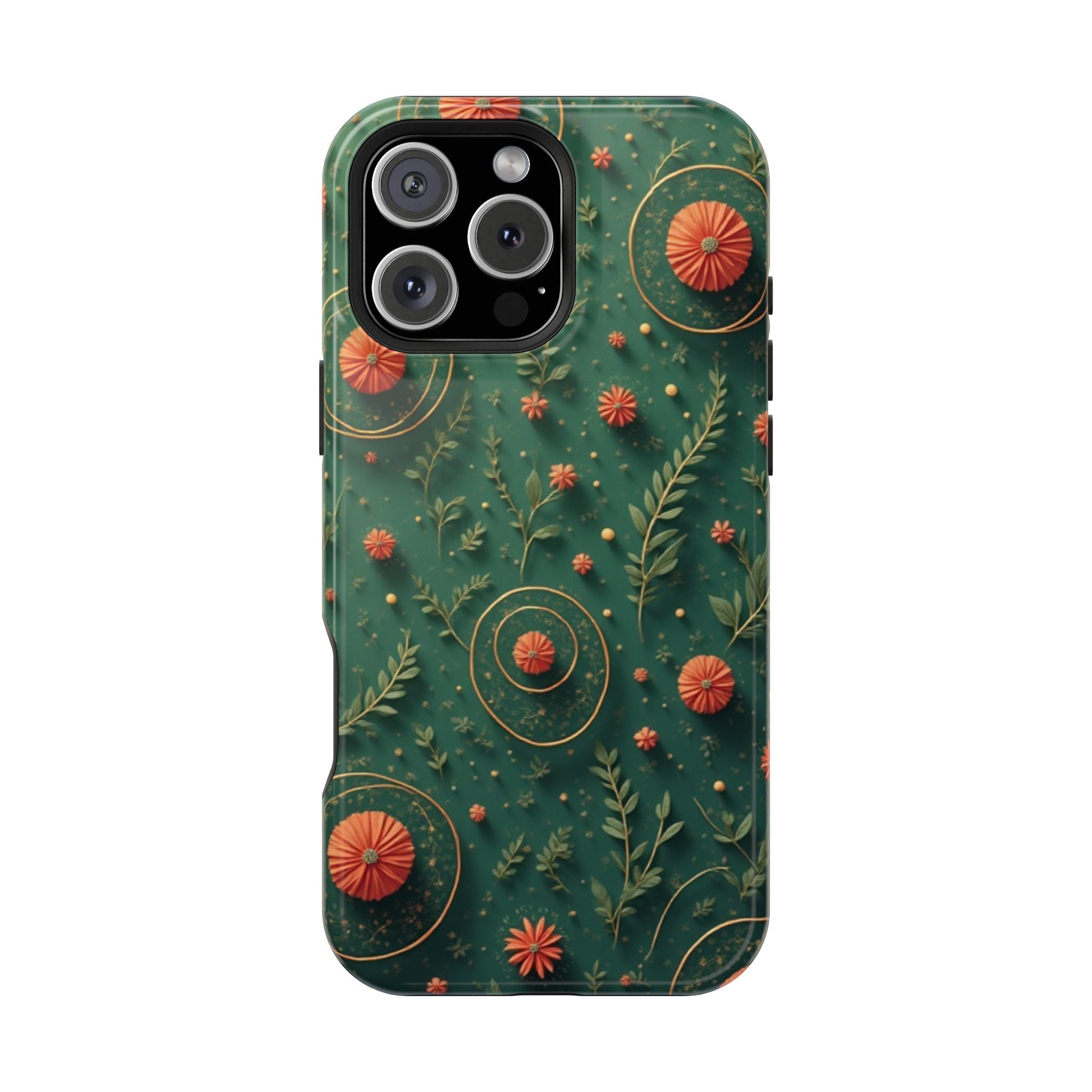 Floral Green Magnetic Impact Phone Case — Protective Botanical Design