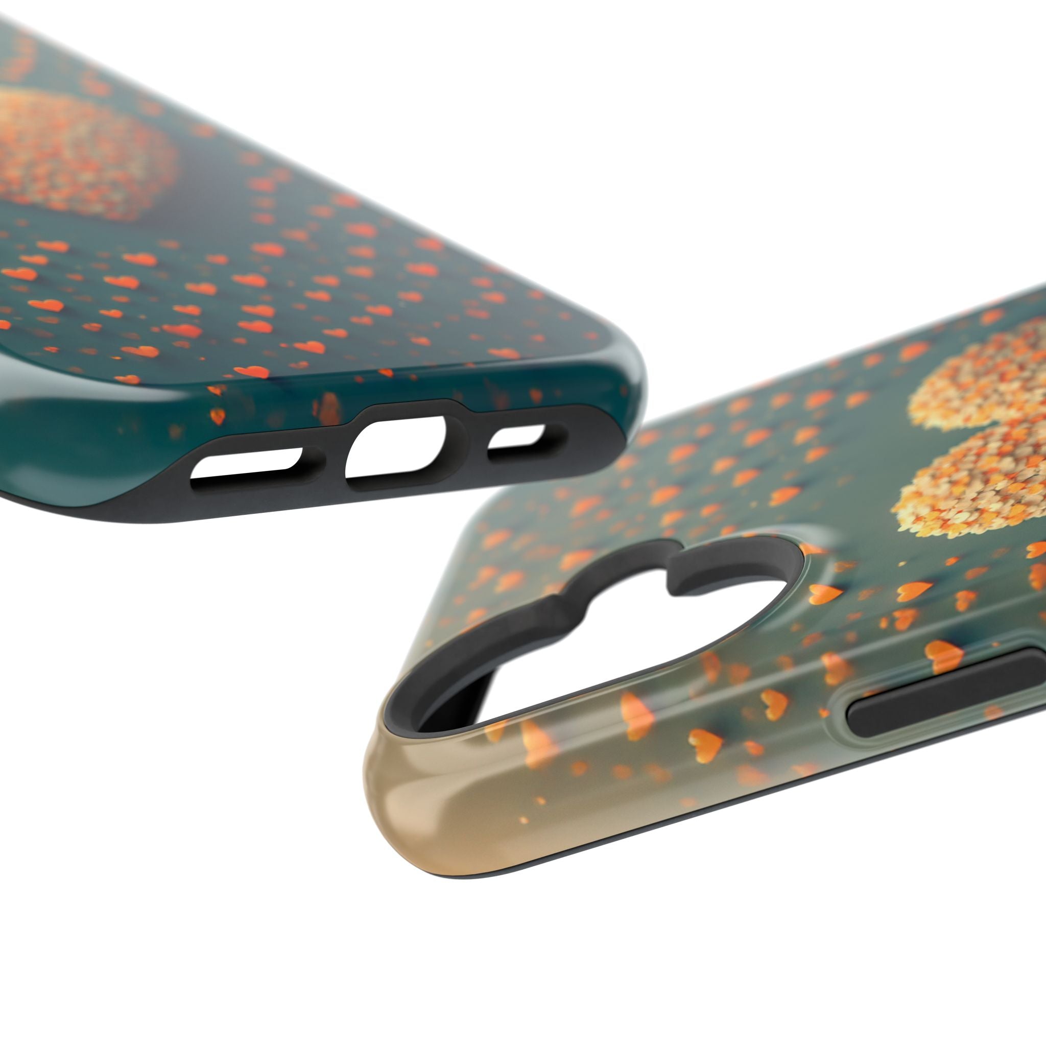 Magnetic Impact-Resistant Phone Case — Textured Heart Confetti Design