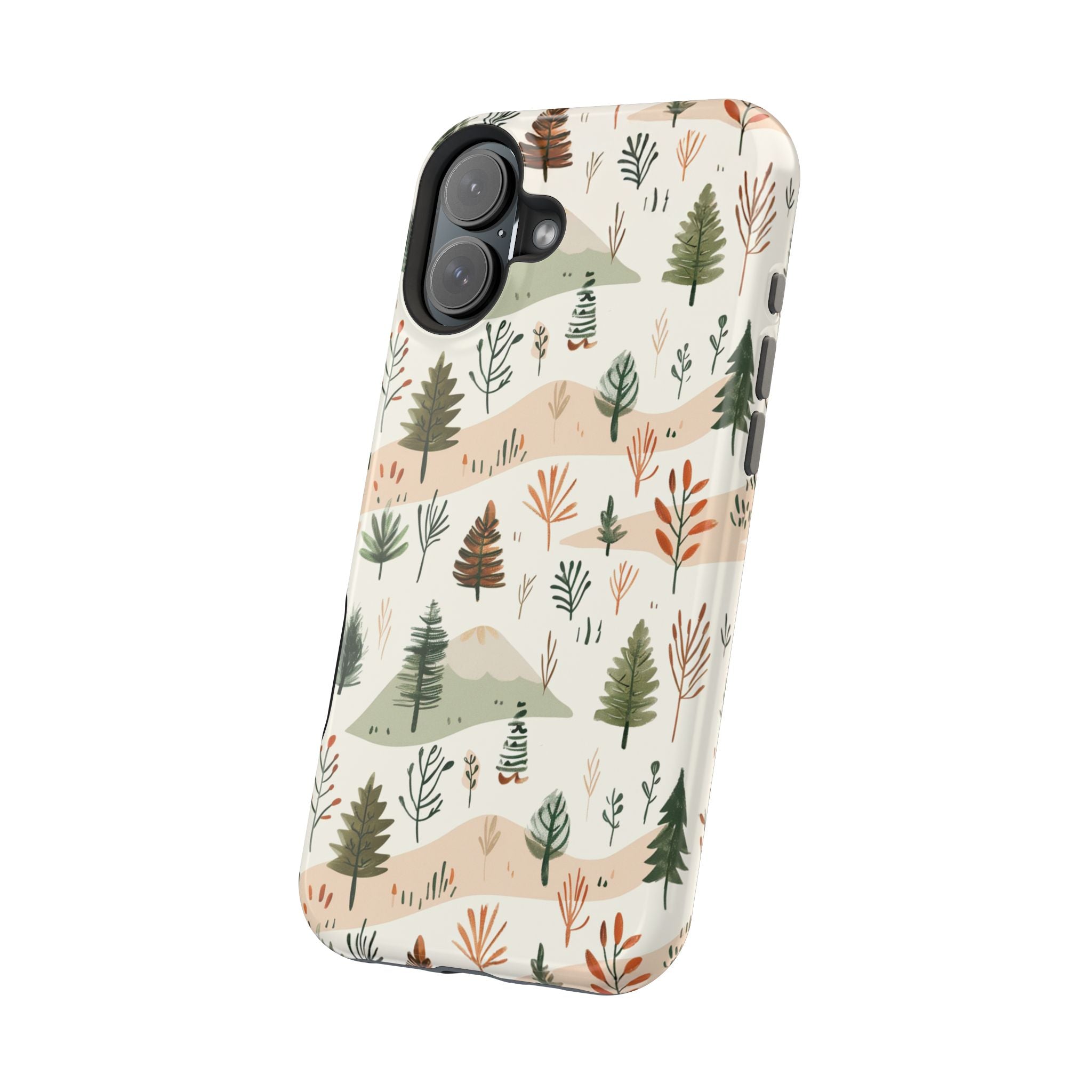 Magnetic Impact-Resistant Phone Case — Woodland Trees Pattern