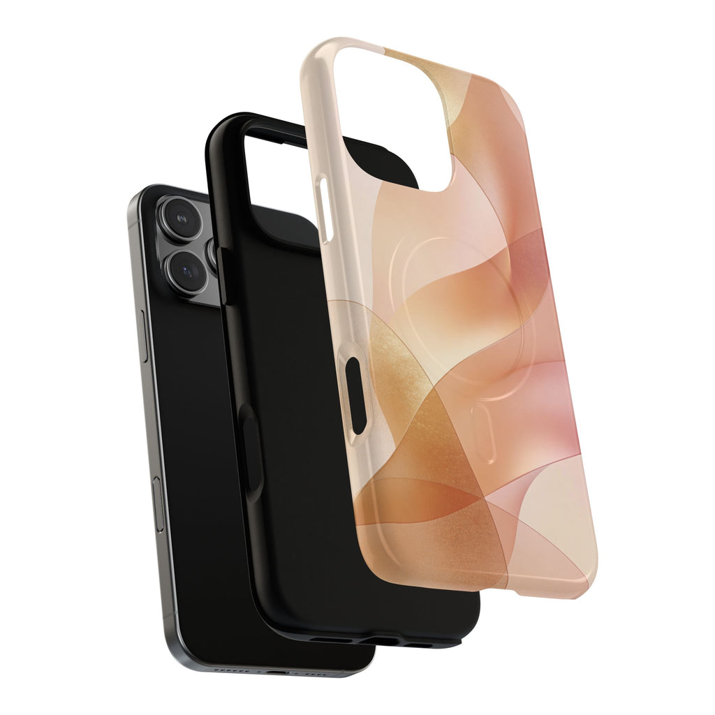 Magnetic Tough Phone Case — Abstract Peach Wave Armor