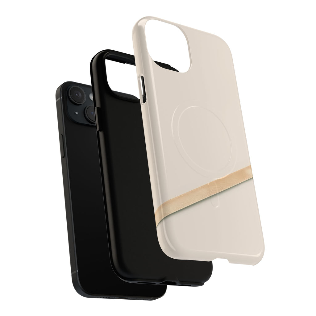 MagSafe Tough Phone Case — Sleek Sandstone with Gold Accent