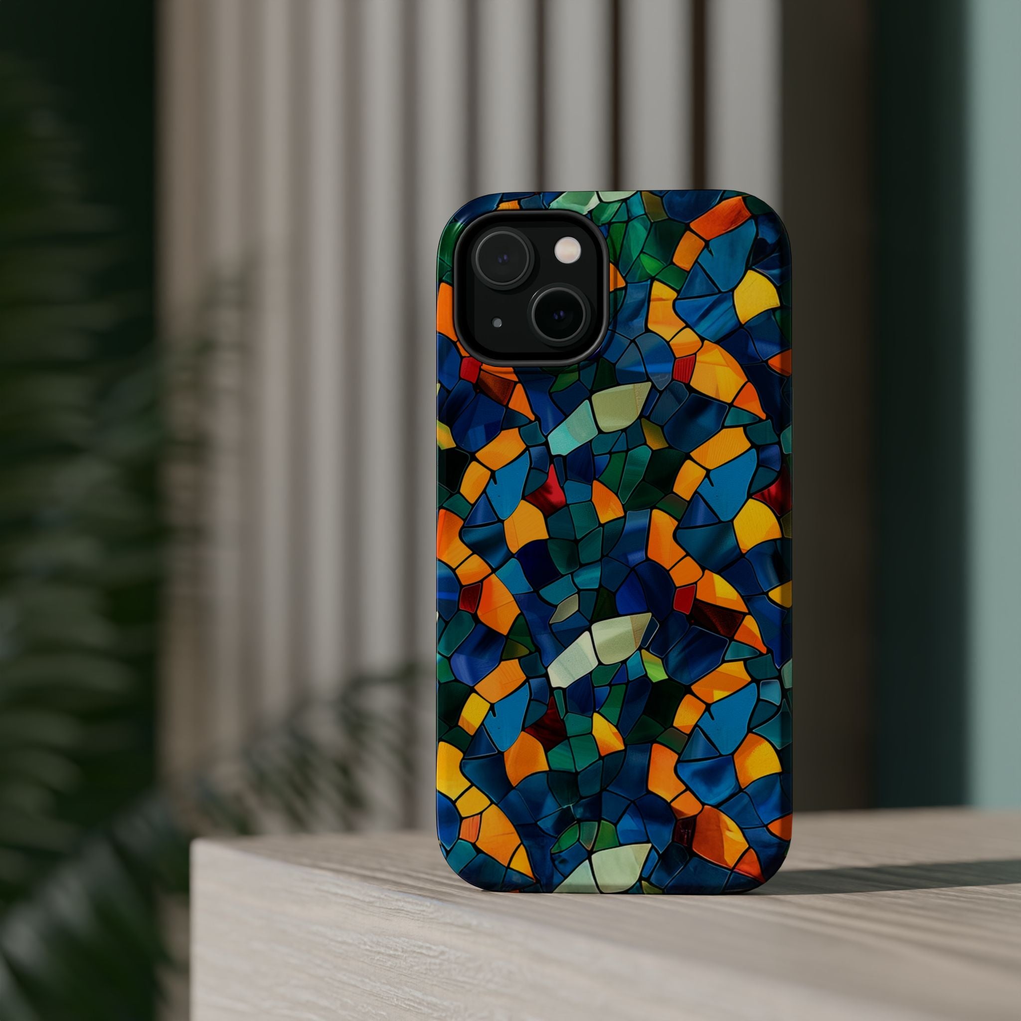 Stained Glass Mosaic Magnetic Impact Phone Case — Durable Protective Cover