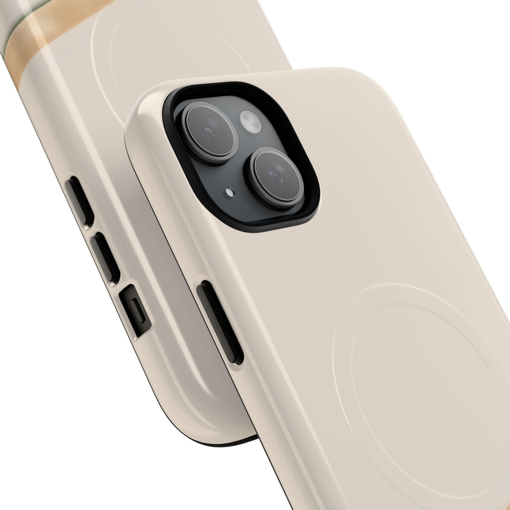 MagSafe Tough Phone Case — Sleek Sandstone with Gold Accent