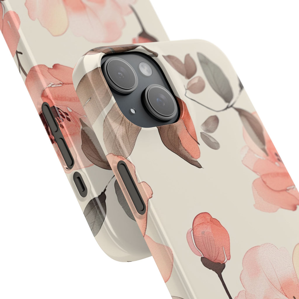 Floral Snap Phone Case — Blush Watercolor Poppies