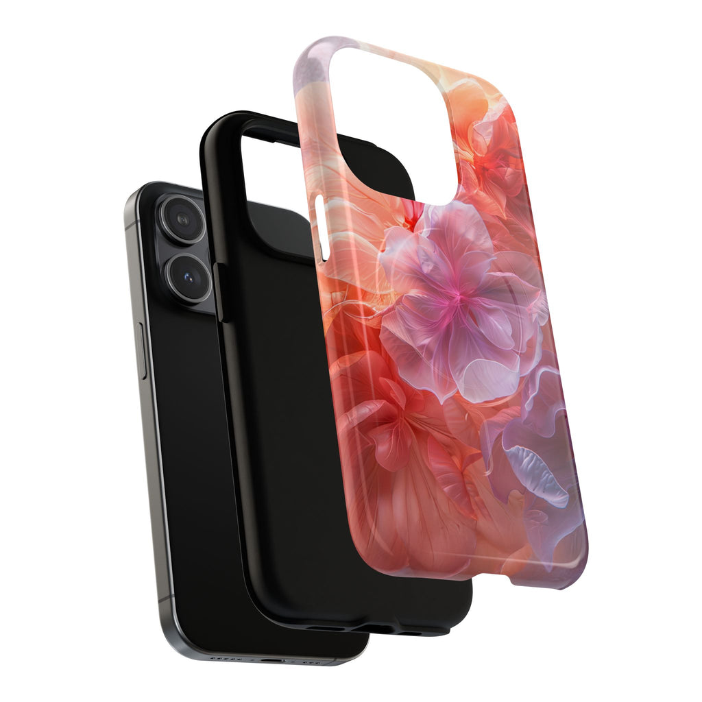 Floral Dream Tough Magnetic Phone Case — Pink Peach Petal Design