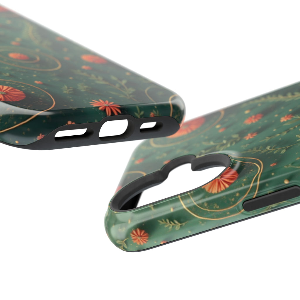 Floral Green Magnetic Impact Phone Case — Protective Botanical Design