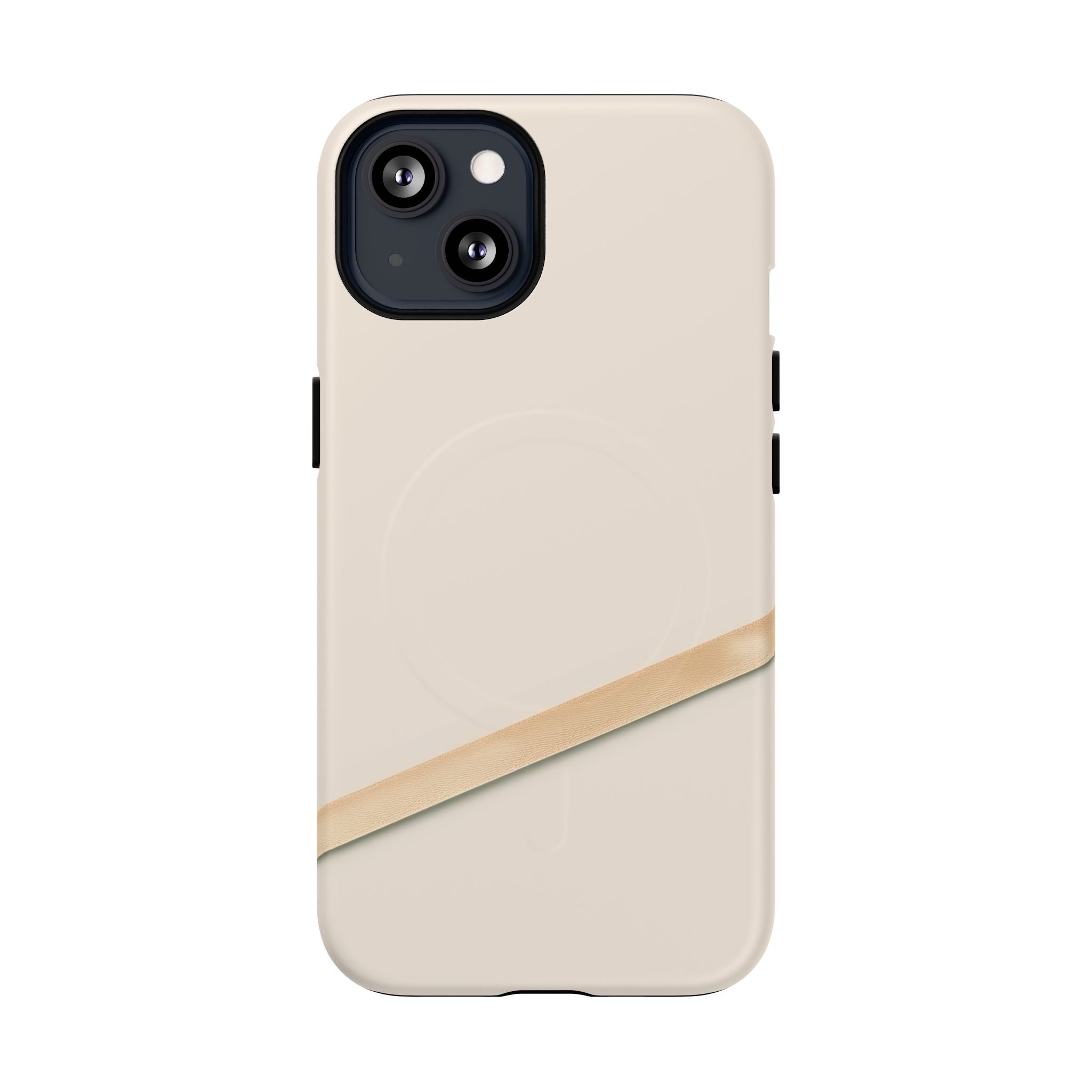 MagSafe Tough Phone Case — Sleek Sandstone with Gold Accent
