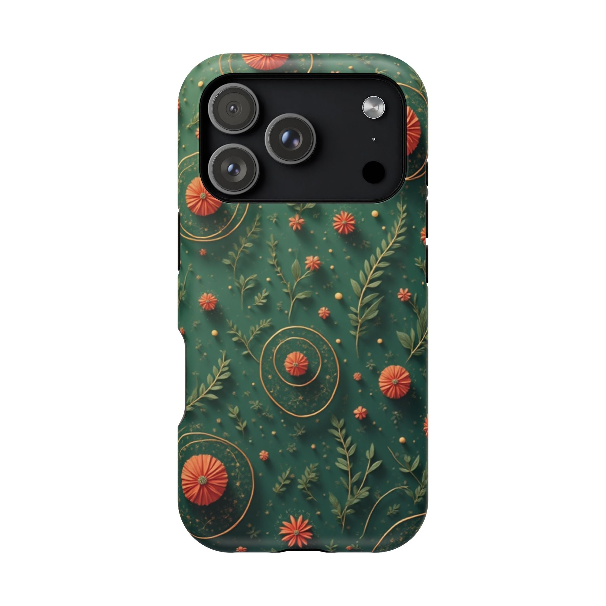 Floral Green Magnetic Impact Phone Case — Protective Botanical Design