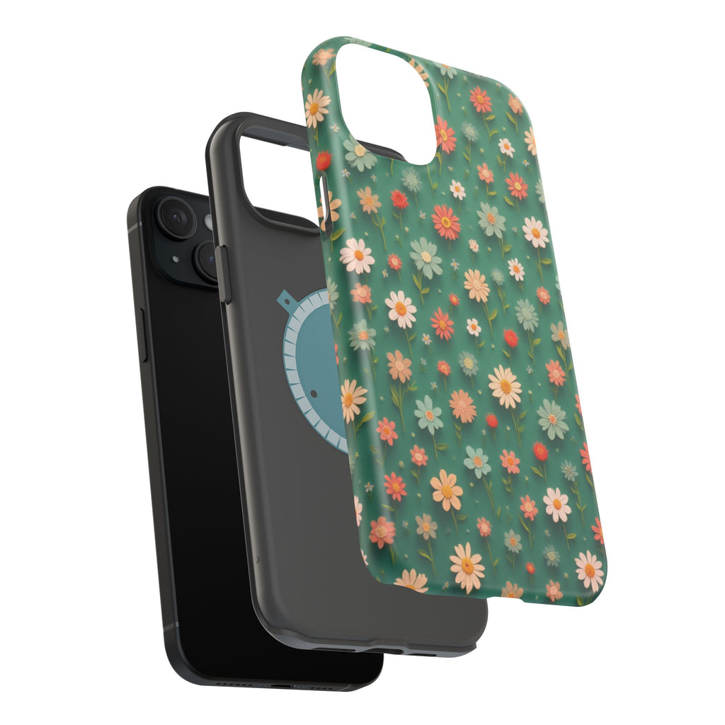 Floral Daisy Magnetic Impact-Resistant Phone Case