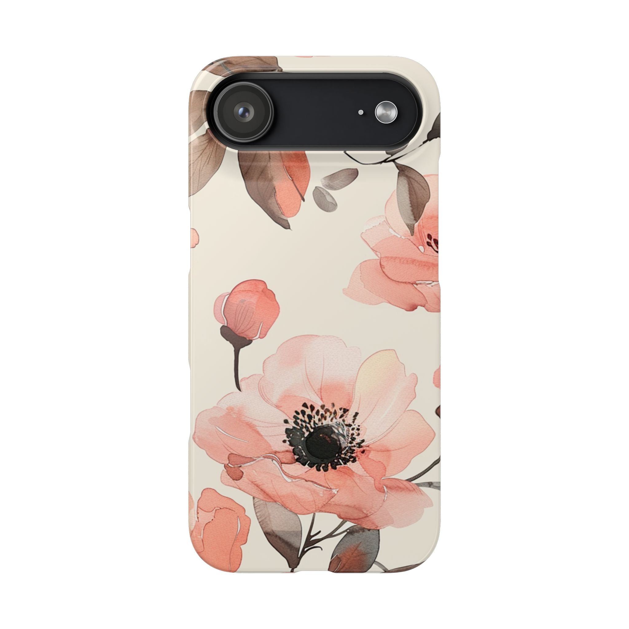 Floral Snap Phone Case — Blush Watercolor Poppies