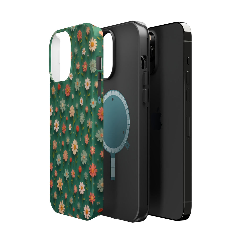 Floral Daisy Magnetic Impact-Resistant Phone Case