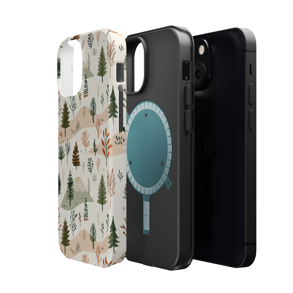 Magnetic Impact-Resistant Phone Case — Woodland Trees Pattern
