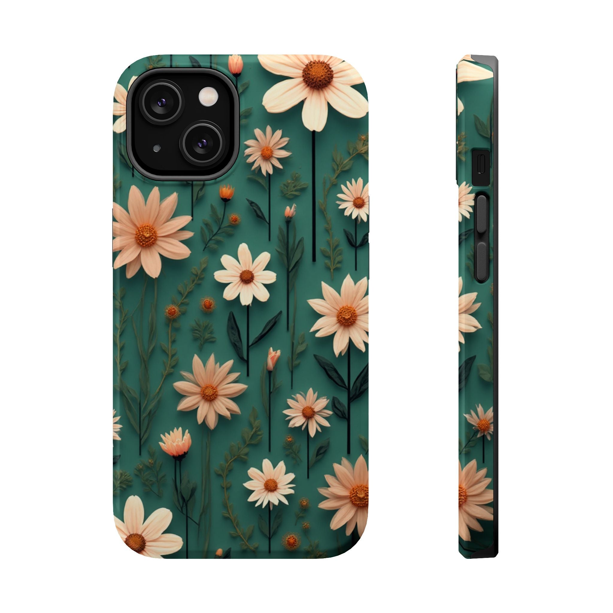 Floral Daisy Magnetic Impact-Resistant Phone Case